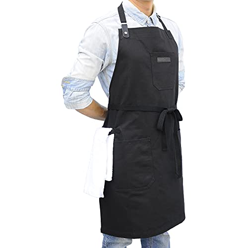 Black Kitchen Apron for Cooking