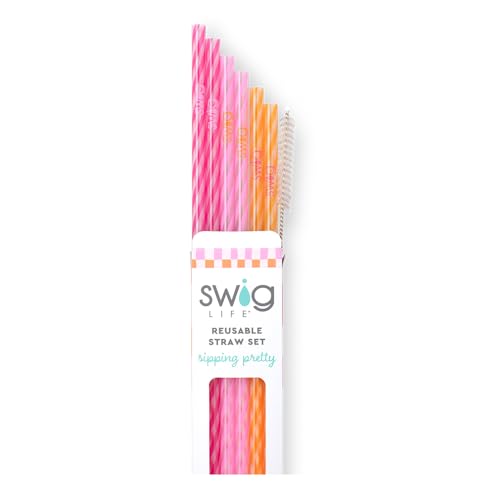 Reusable Straw Set with Cleaning Brush (6 Count)