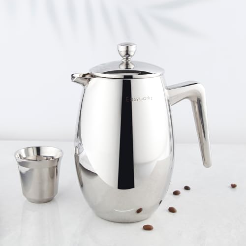 Nando French Press 23 oz Double Wall Insulated Thermal Coffee Maker