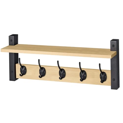 Coat Rack Wall Mount with Shelf