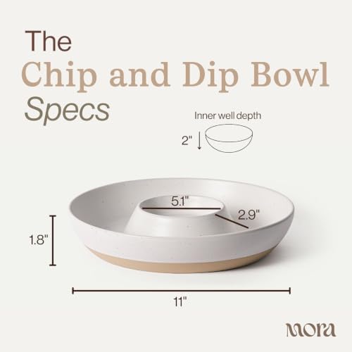 Ceramic Chips and Dip Serving Tray