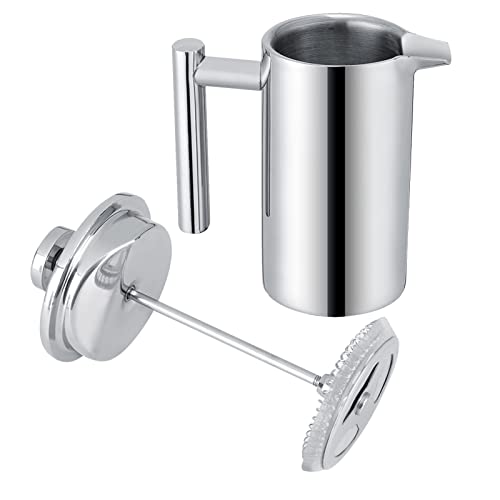 Double Walled Stainless Steel French Press Coffee Maker 12 oz