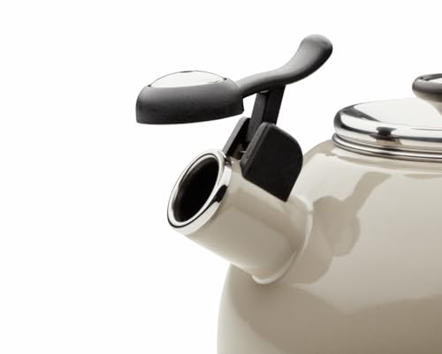 Enamel on Steel Whistling Induction Teakettle