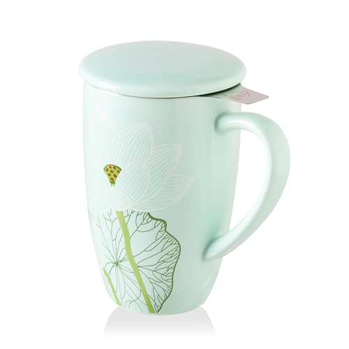 Sweejar Porcelain Tea Infuser Mug with Lid