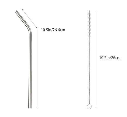 10 Pcs Stainless Steel Straws (10 Count)