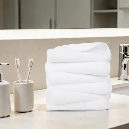 330 GSM Poly Blend Microfiber Shower Wash Cloth Face Towel (6 Count)