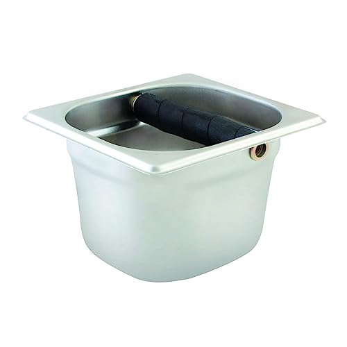 4” Deep Commercial Grade Stainless Steel Coffee Knock Box with Rubber Knock Bar 0.6mm Thickness