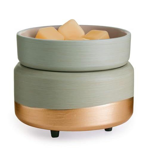ETC 2-in-1 Candle and Fragrance Warmer for Warming Scented Candles or Wax Melts and Tarts with to Freshen Room, Midas
