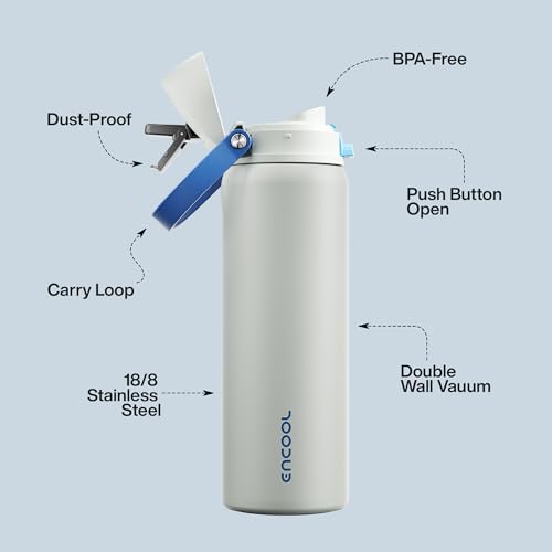 Insulated Water Bottle with Straw