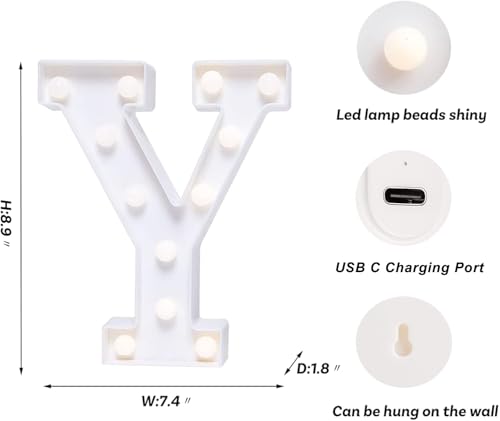 Rechargeable LED Letter Lights Sign Marquee Light Up Letters Sign for Night Light Wedding