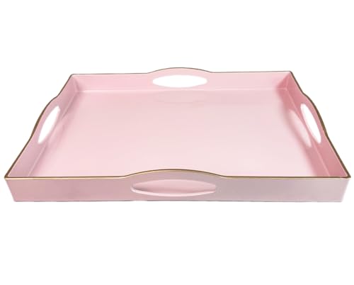 Pink Serving Tray with 4 Handles
