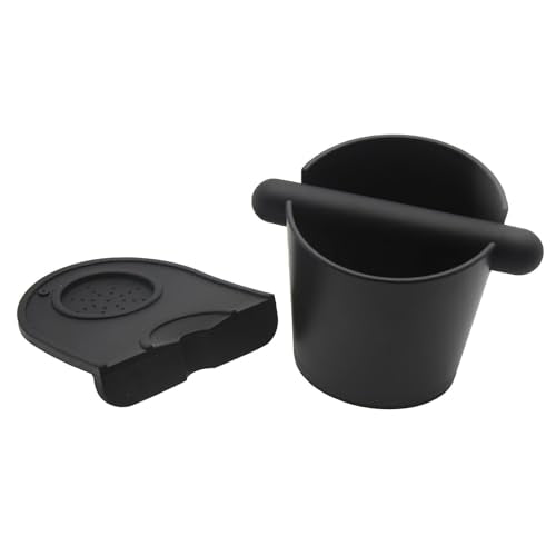 5inch Knock Box Espresso Knock Box Silicone coffee Tamper Mat Espresso Machine Accessories Set of 2 with Removable Knock Bar and Anti