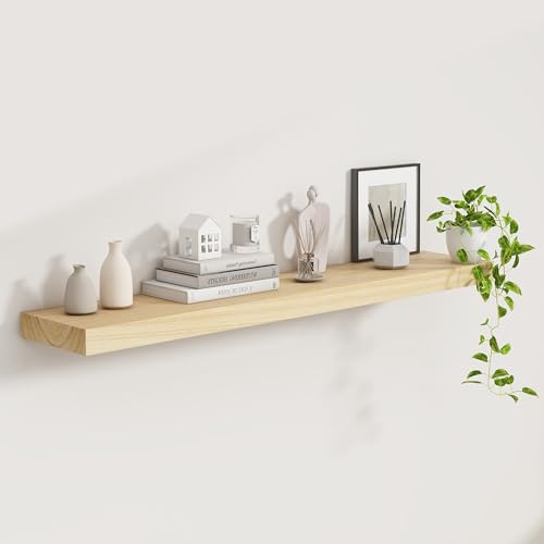 48" Solid Wood Floating Shelves
