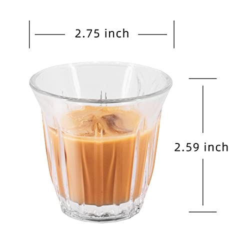 Espresso Cups Set of 4 Clear Glass Cups 3oz for Coffee (4 Count)