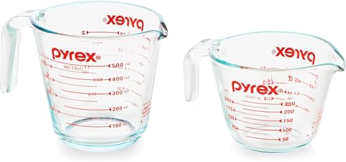 Essentials (2-Pack) Glass Measuring Cups Set (1 & 2 Cup) (2 Count)