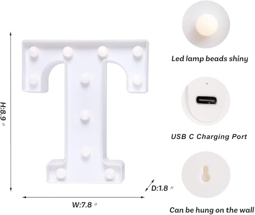 Rechargeable LED Letter Lights Sign Marquee Light Up Letters Sign for Night Light Wedding