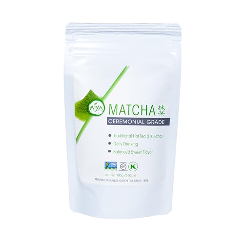 Aiya Authentic Japanese Premium First Harvest Ceremonial Grade Matcha Green Tea Powder (3.5 Ounce)