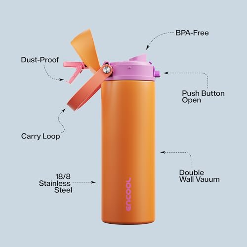 Insulated Water Bottle with Straw
