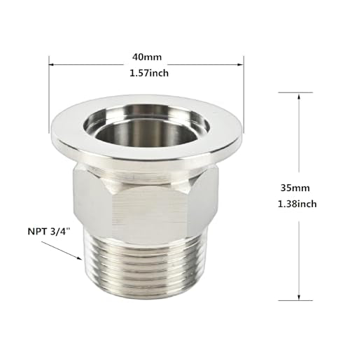 SS304 KF25 NPT Male Adaptor thread 3