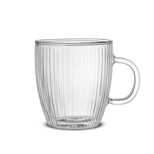 Fluted Glass Coffee Mugs (2 Count)