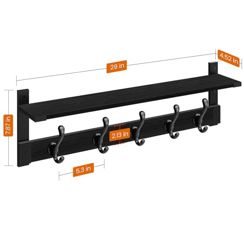Coat Hanger Wall Mount with Shelf