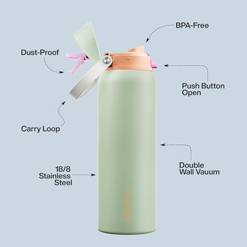 Insulated Water Bottle with Straw