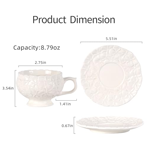 Tea Cups and Saucers Set of 2 (2 Count)