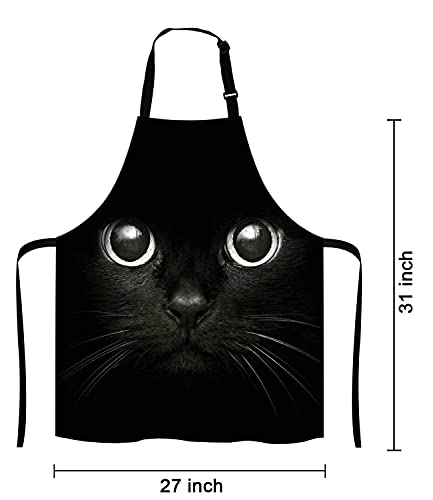 Black Cat Face Kitchen Cooking BBQ Chef Apron
