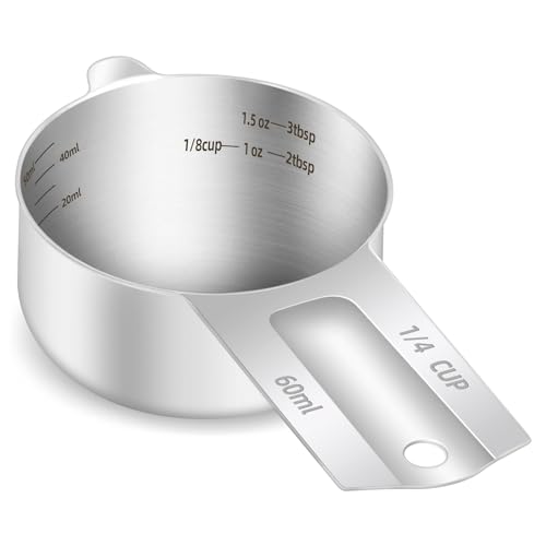 1PCS 1/4Cup (60ml, 2oz) Measuring Cup, Etched Inner Scale Measure Scoop
