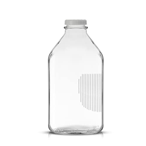 Glass Milk Bottles with Lids and Pourer (3 Count)