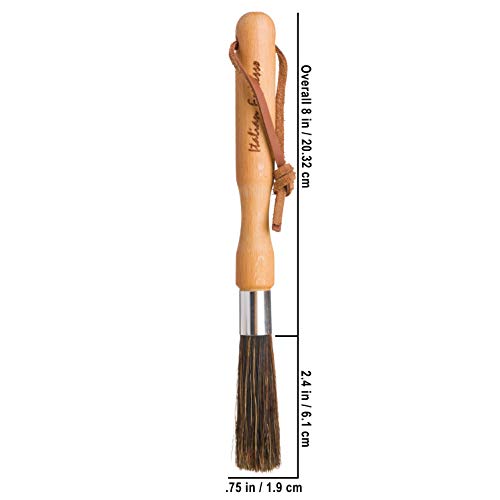 Natural Pig Bristle Espresso Maker Brush with Oiled Beechwood Handle