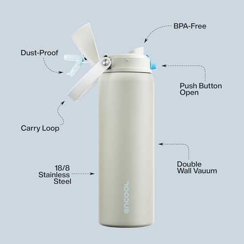 Insulated Water Bottle with Straw