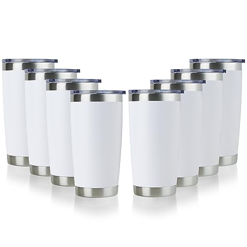 20oz Stainless Steel Tumbler Bulk with Lid (8 Count)