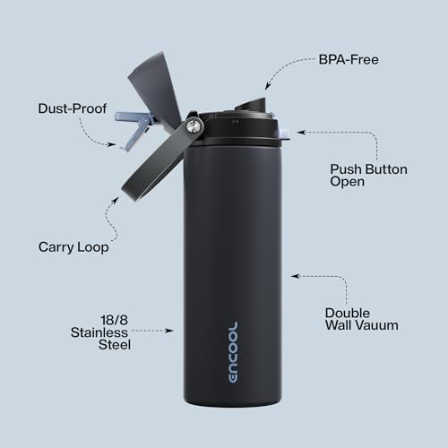 Insulated Water Bottle with Straw