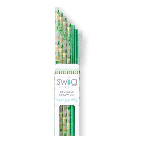 Pack of 6 Reusable Plastic Straws with Cleaning Brush (6 Count)