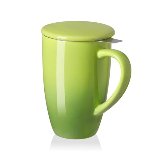 Sweejar Porcelain Tea Mug with Infuser and Lid