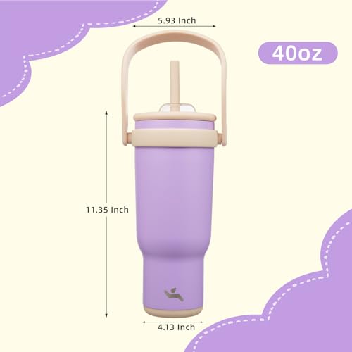 40 oz Tumbler with Handle and Straw