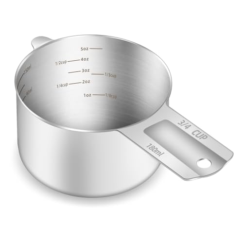 1PCS 3/4Cup (180ml, 6oz) Measuring Cup, Etched Inner Scale Measure Scoop