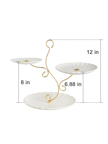 Sweejar 3 Tier Ceramic Cake Stand Wedding