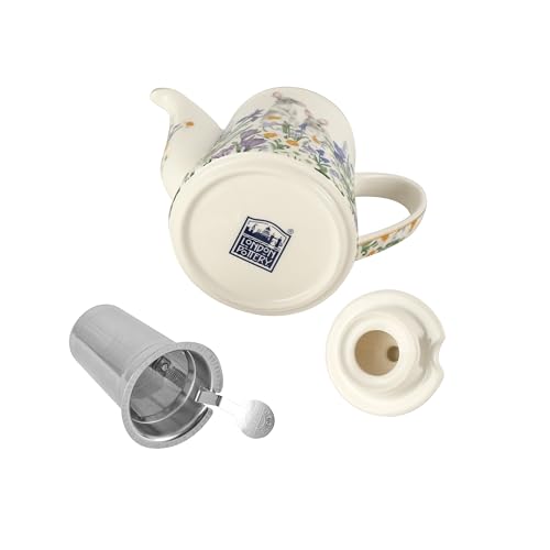 Porcelain Tea Set with Removable Stainless Steel Infuser for Afternoon Tea