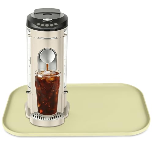 Silicone Coffee Maker Mat with Lip for Countertops 17.4''x10.6'' Sage Green
