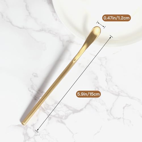 5.9 Inch Metal Stir Sticks with Spoon End SUS304 Steel Coffee Stirrer (4 Count)