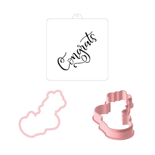 Cookie Cutter and Stencil Bundle Royal Icing Cookies Stencils Paint Your Own Biscuit Bakery Starter Kits Royal Icing Fondant Cutters Birthday Wedding Holiday Cookies Painting Coloring Pages Comb (9 Count)