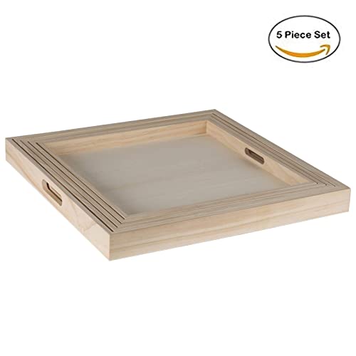 Wooden Square Trays (5 Count)