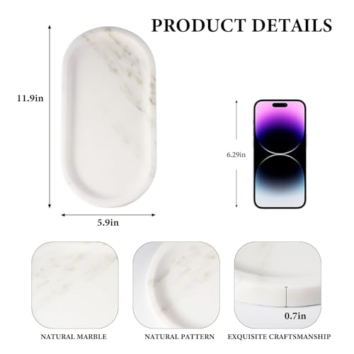Natural Marble Tray for Bathroom Countertop