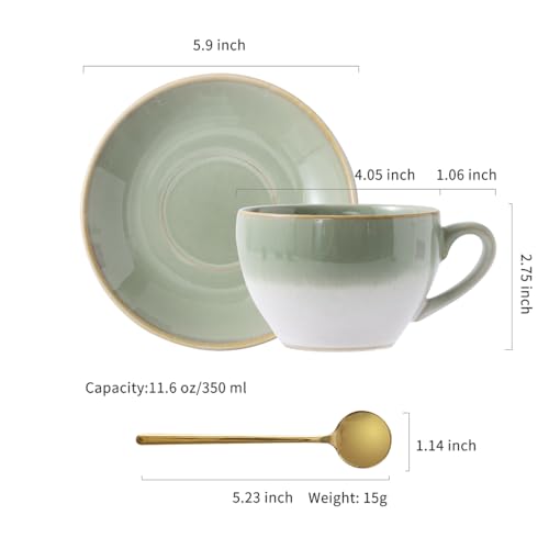 Porcelain Coffee Cup with Saucer Spoon