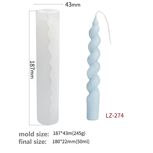 2 Pack Diamond Cylinder Twist Candle Mold (2 Count)