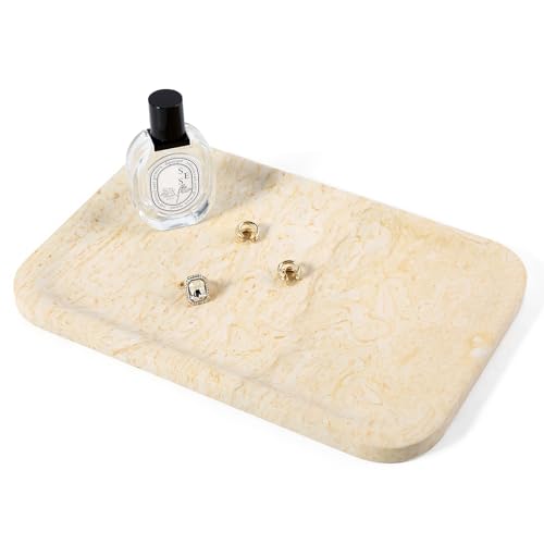 Marble Tray 12"x8" Marble Vanity Tray for Countertop Bathroom Kitchen Dresser