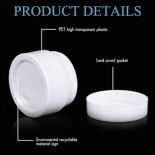 4 Pcs Plastic Jars Wide Mouth with Lids (4 Count)