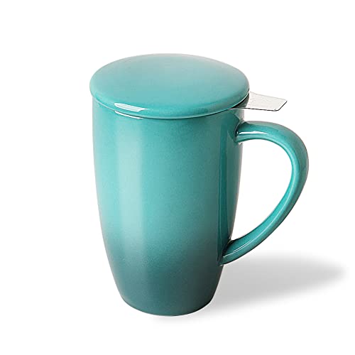 Sweejar Porcelain Tea Mug with Infuser and Lid